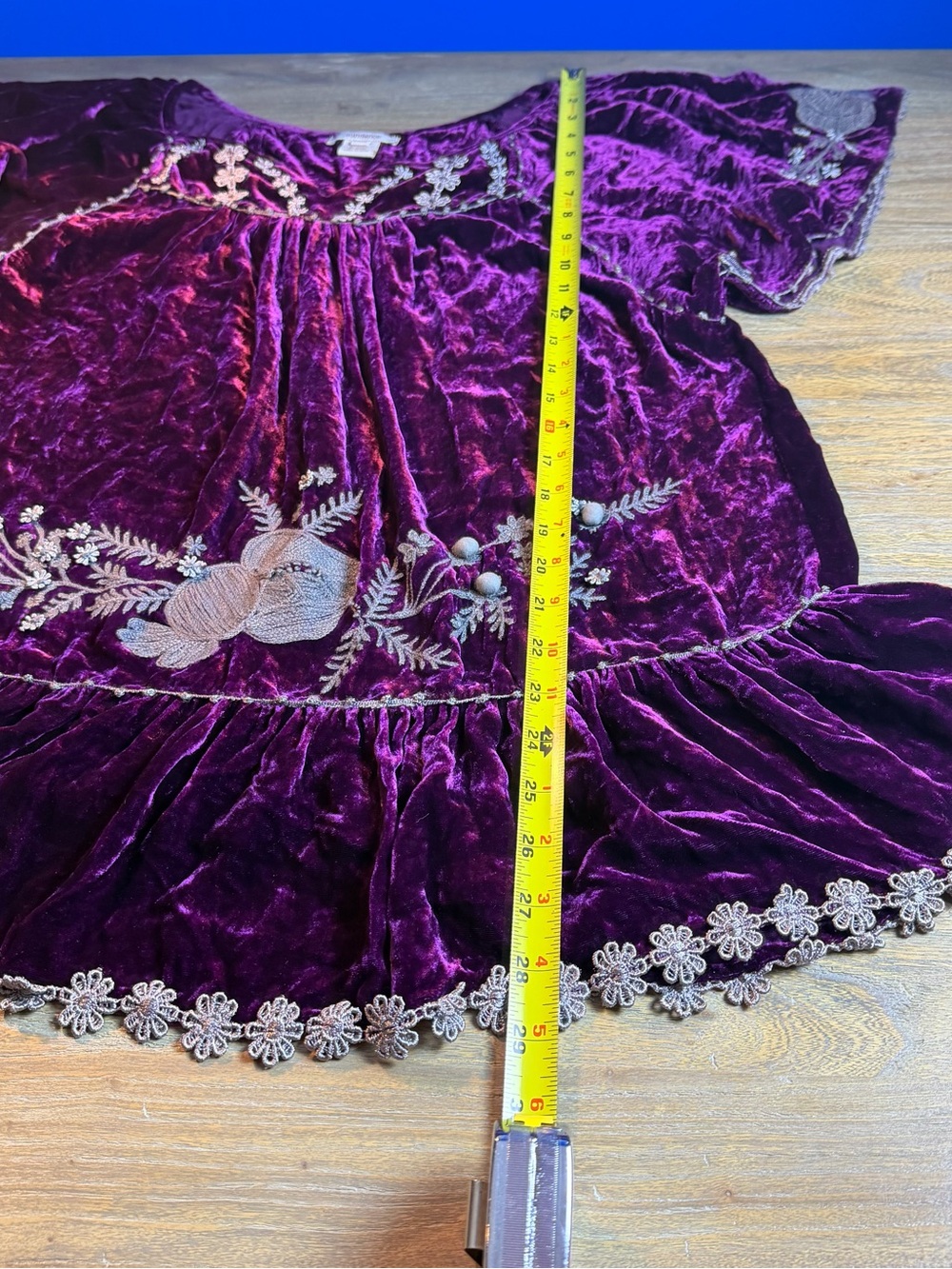 Sundance Plum Velvet & Silk Blend Embroidered Tunic - Picture 8 of 16